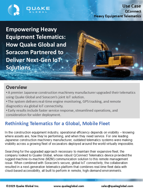Quake Global Telematics Heavy Equipmenti Use Case