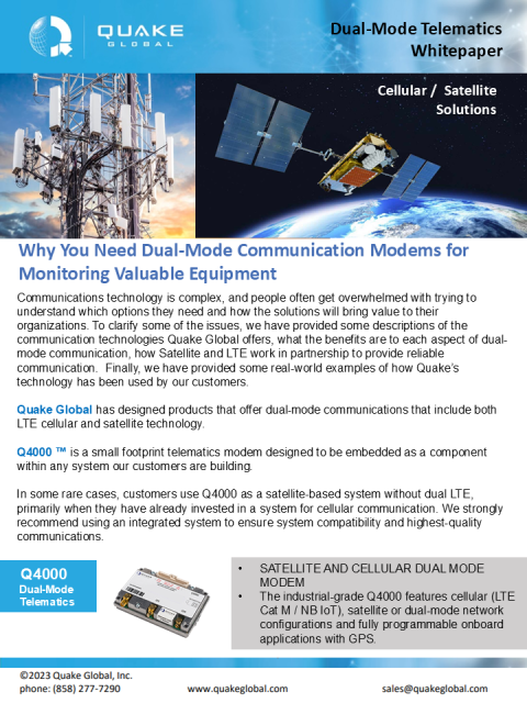 Quake Global Telematics Dual-Model Whitepaper